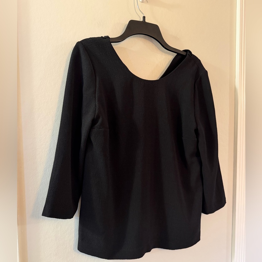 Sezane Black Long Sleeve Textured Blouse - Picture 4 of 11